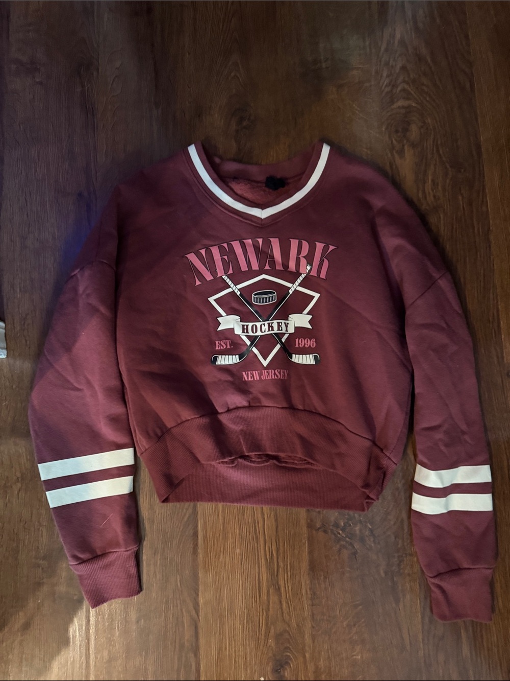Newark Hockey Burgundy Crewneck Sweatshirt - Women's